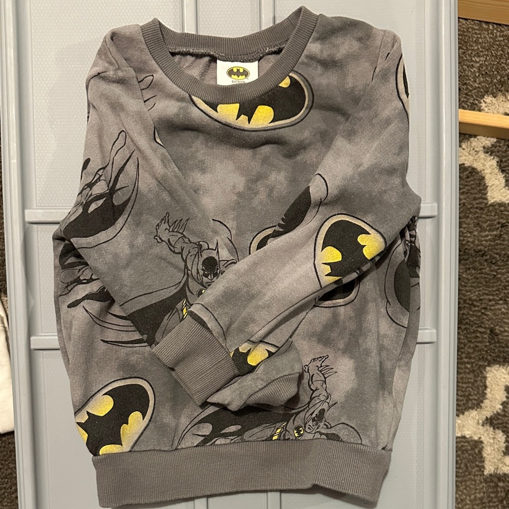 Batman Kids' Gray Tee with Yellow Logo